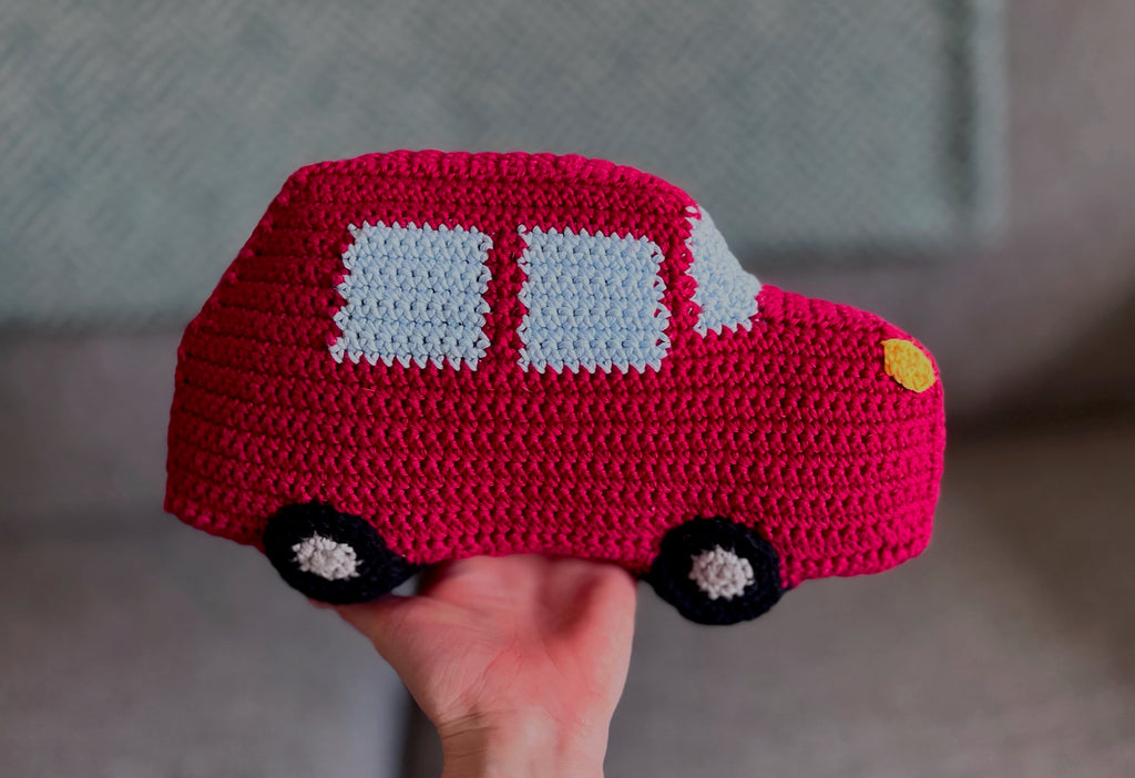 Virkmönster amigurumi: Bil som kudde eller leksak (PDF)