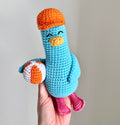 Virkad amigurumi: Anka med badboll och avtagbar orange keps