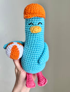 Virkad amigurumi: Anka med badboll och avtagbar orange keps