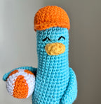 Virkad amigurumi: Anka med badboll och avtagbar orange keps