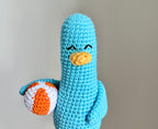 Virkad amigurumi: Anka med badboll och avtagbar orange keps