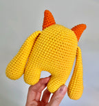 Virkmönster amigurumi: Gulligt monster med blomma (PDF)