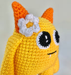Virkmönster amigurumi: Gulligt monster med blomma (PDF)